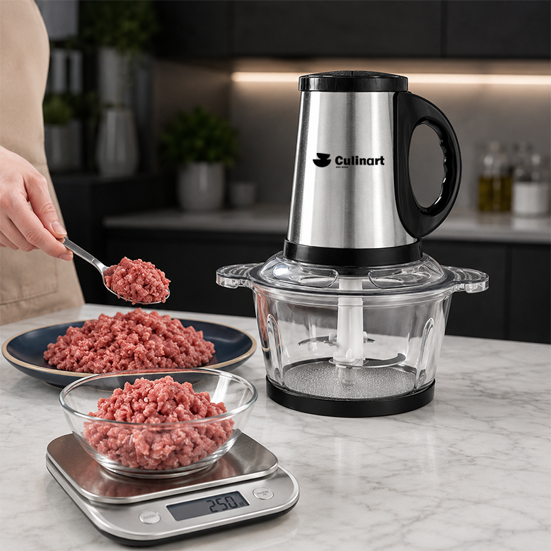 Hachoir à viande électrique avec lames en acier inoxydable et bol grande capacité