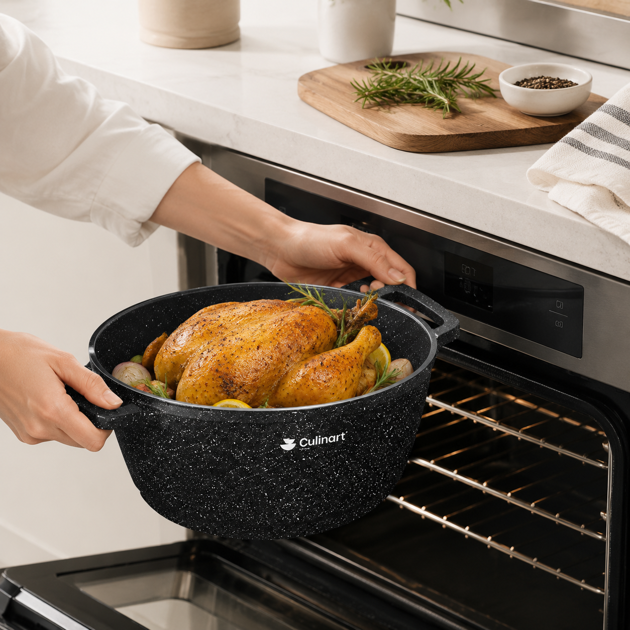 Granite Non-Stick Casserole Set with Glass Lids