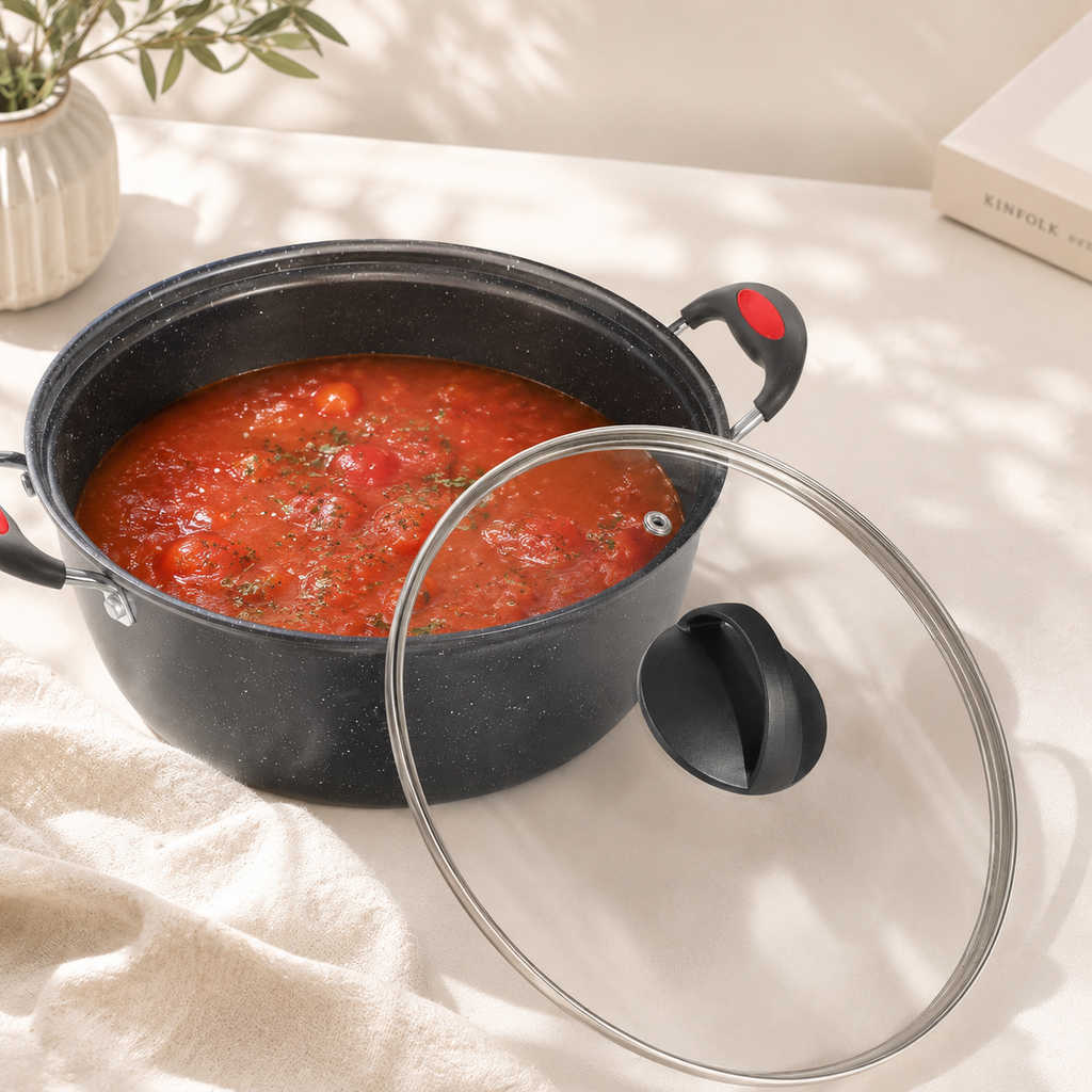 3-Piece Non-Stick Cookware Set with Glass Lid