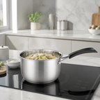 Stainless Steel Saucepan with Heat-Resistant Handle