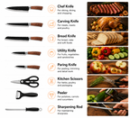 6-Piece Hammered Stainless Steel Kitchen Knife Set