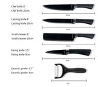 6-Piece Kitchen Knife Set with Scissors & Peeler