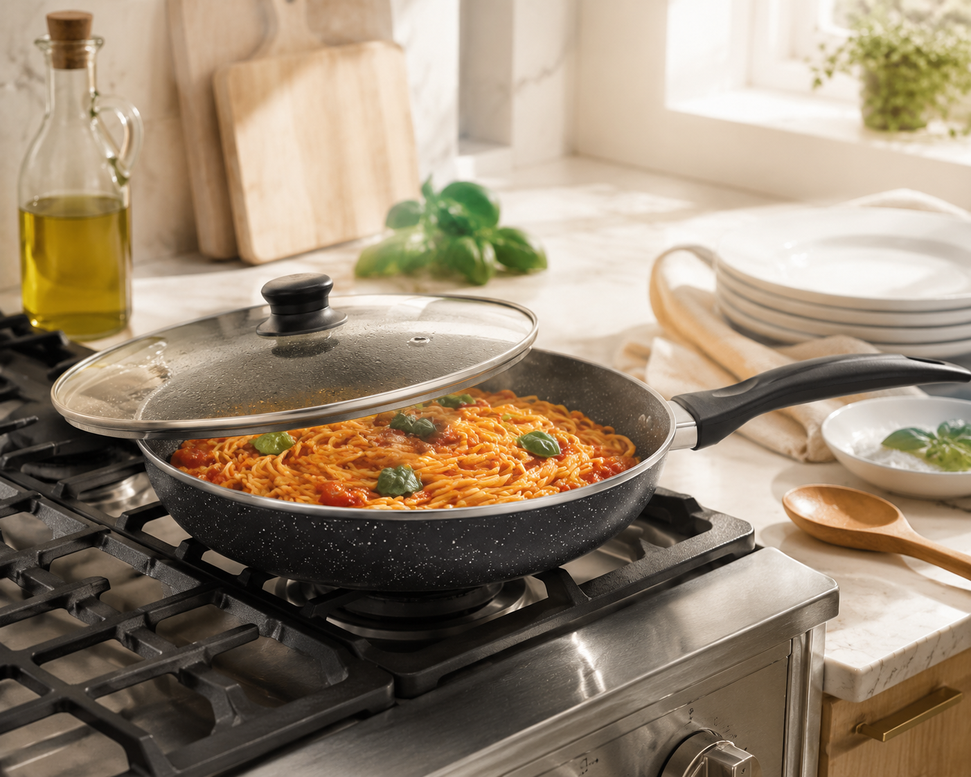 Non-Stick Frying Pan with Glass Lid