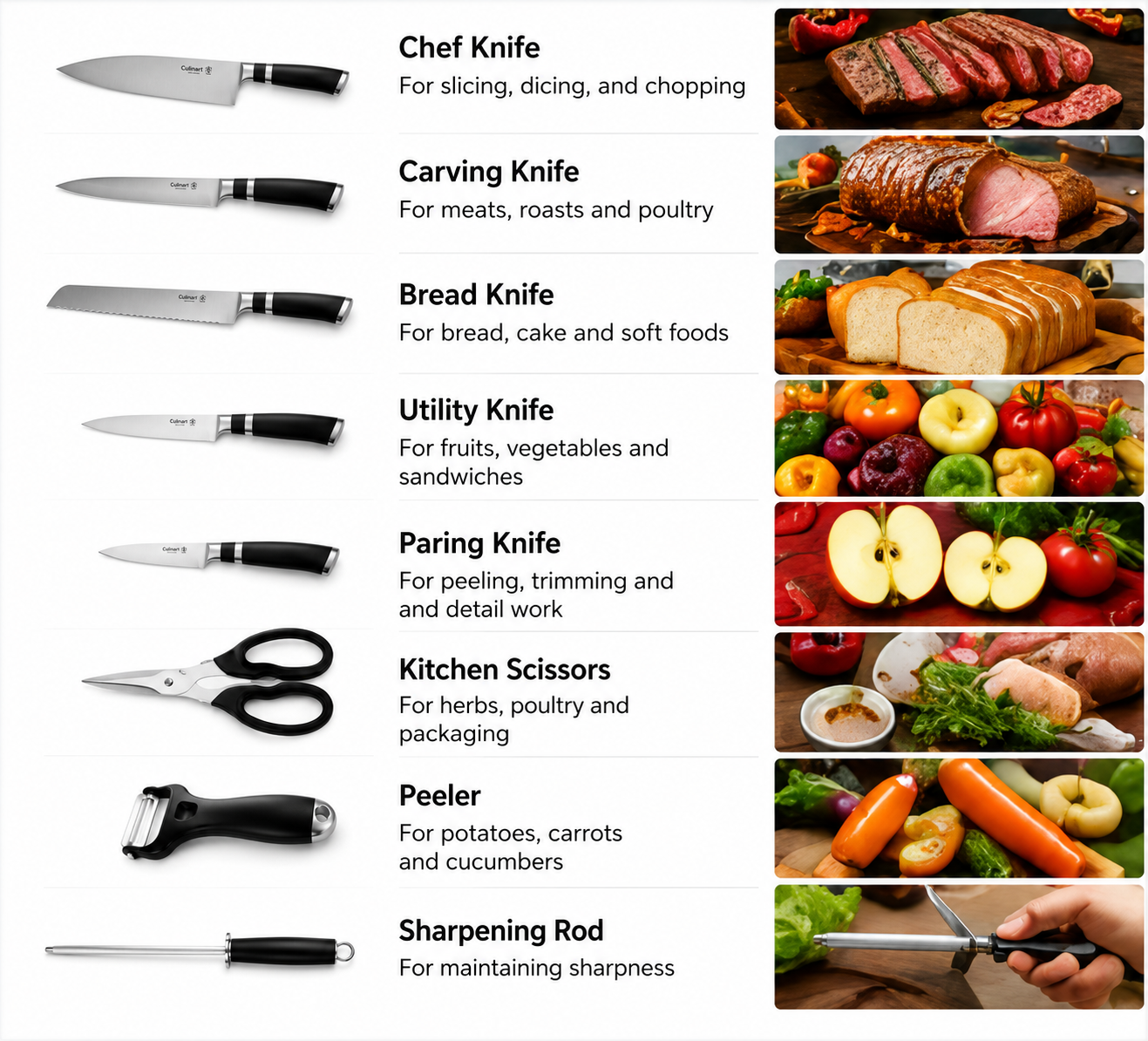 9-Piece Kitchen Knife Set with Knife Block
