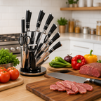 9-Piece Kitchen Knife Set with Knife Block