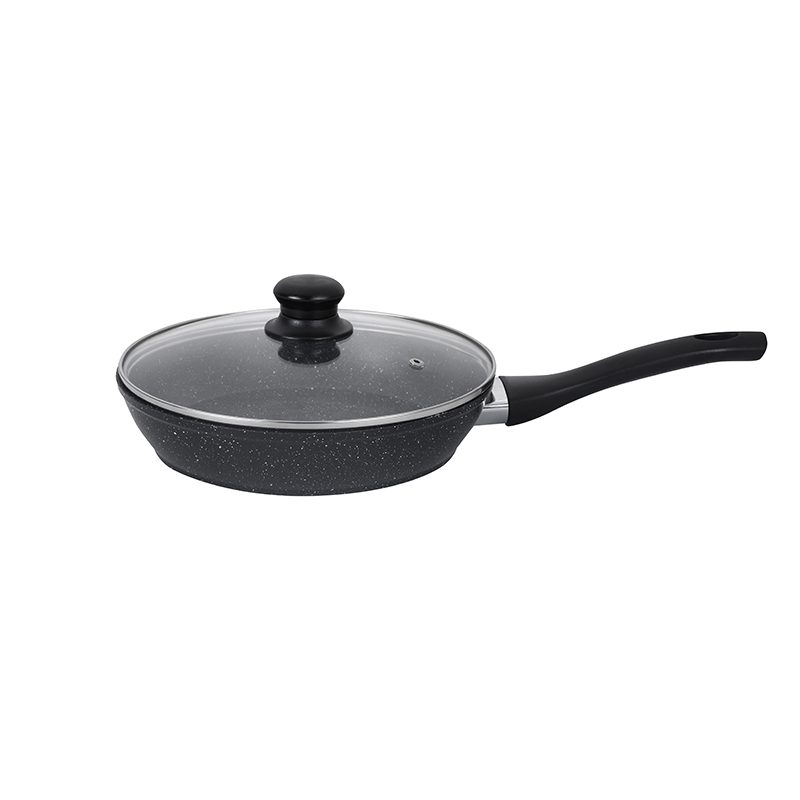 Granite Non-Stick Frying Pan with Glass Lid