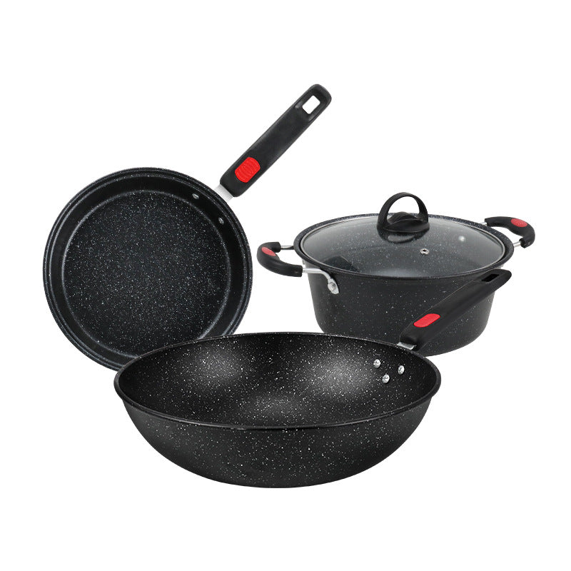 3-Piece Non-Stick Cookware Set with Glass Lid