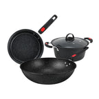 3-Piece Non-Stick Cookware Set with Glass Lid
