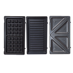 Sandwichera multifunción 3 en 1 con placas antiadherentes desmontables