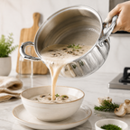 Juego de ollas de cocina de acero inoxidable de 4 piezas con elegante diseño acanalado