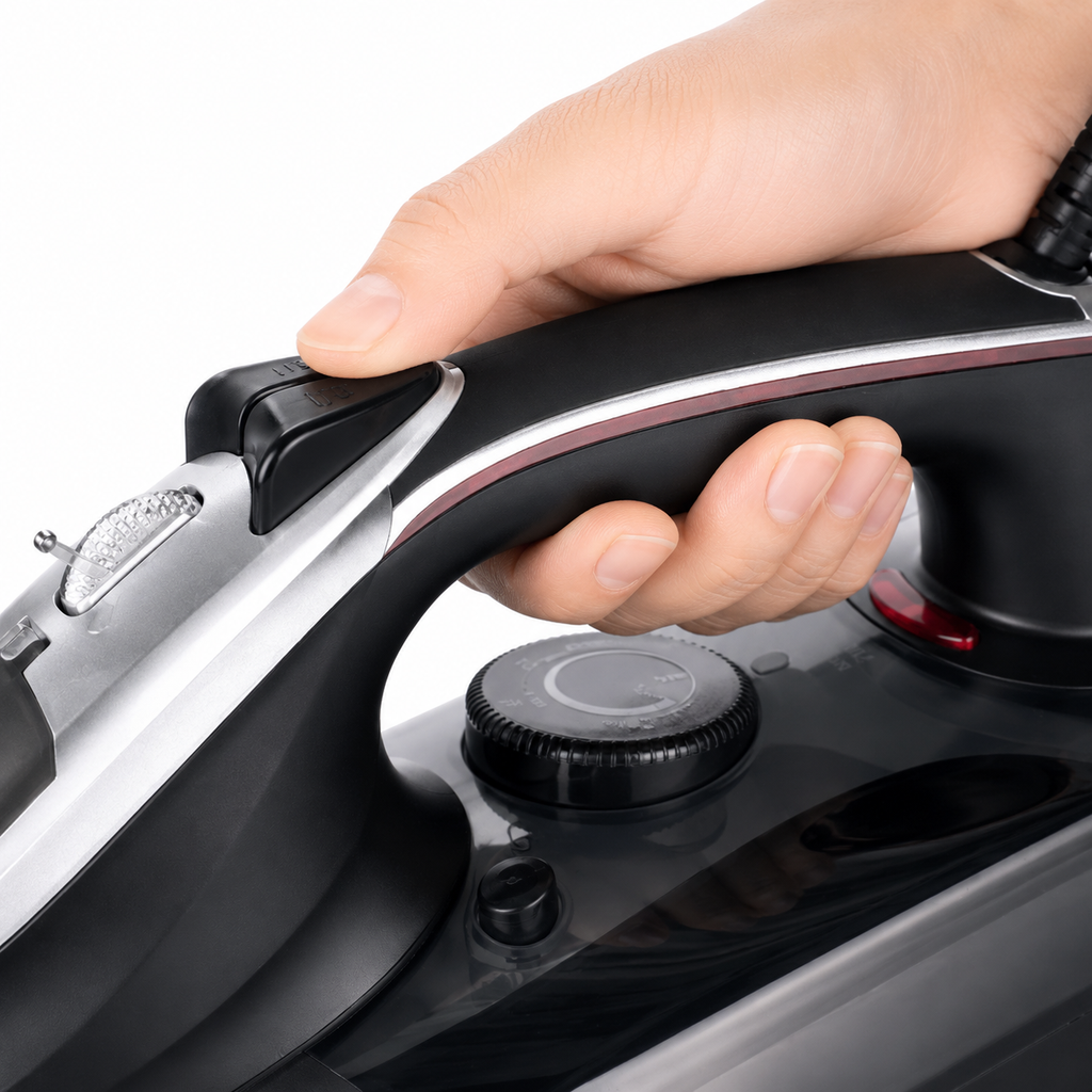 Steam Electric Iron with Ceramic Soleplate & Adjustable Temperature Control