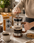 Stainless Steel & Glass Premium French Press Coffee Maker