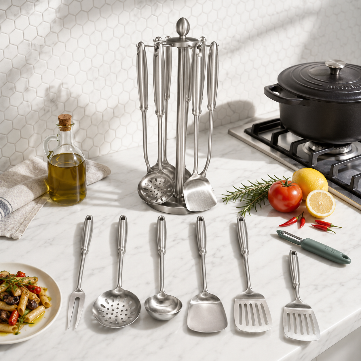 Premium Stainless Steel Kitchen Utensil Set for Professional Kitchen Solutions