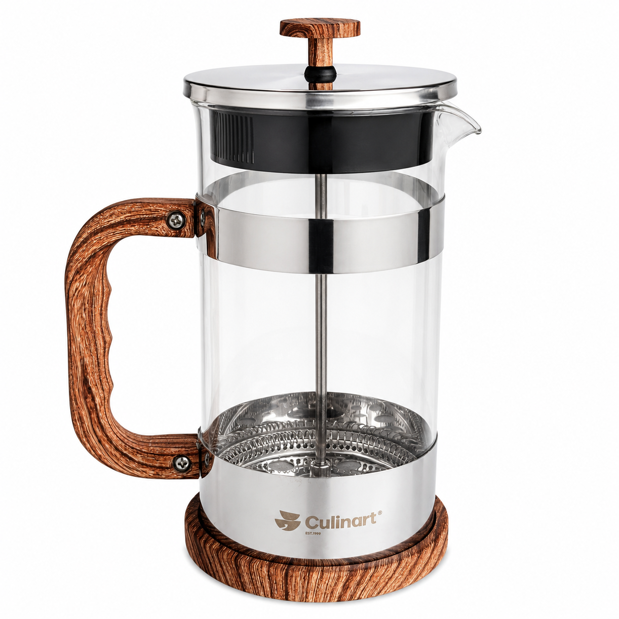 Stainless Steel & Glass Premium French Press Coffee Maker