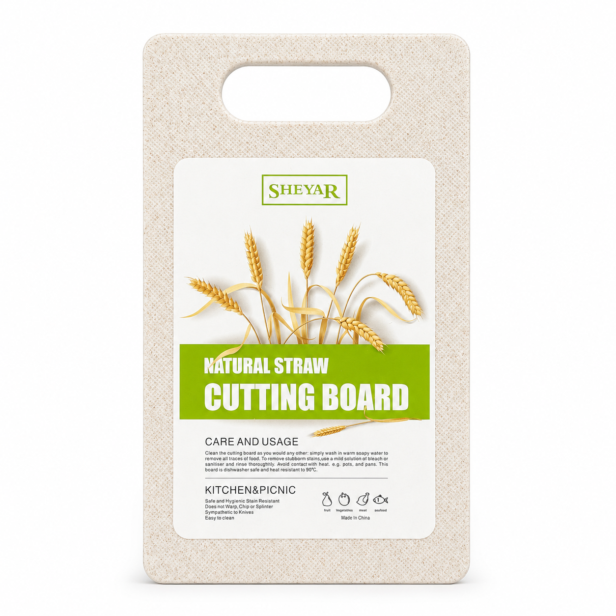 Premium Natural Straw Cutting Board Collection