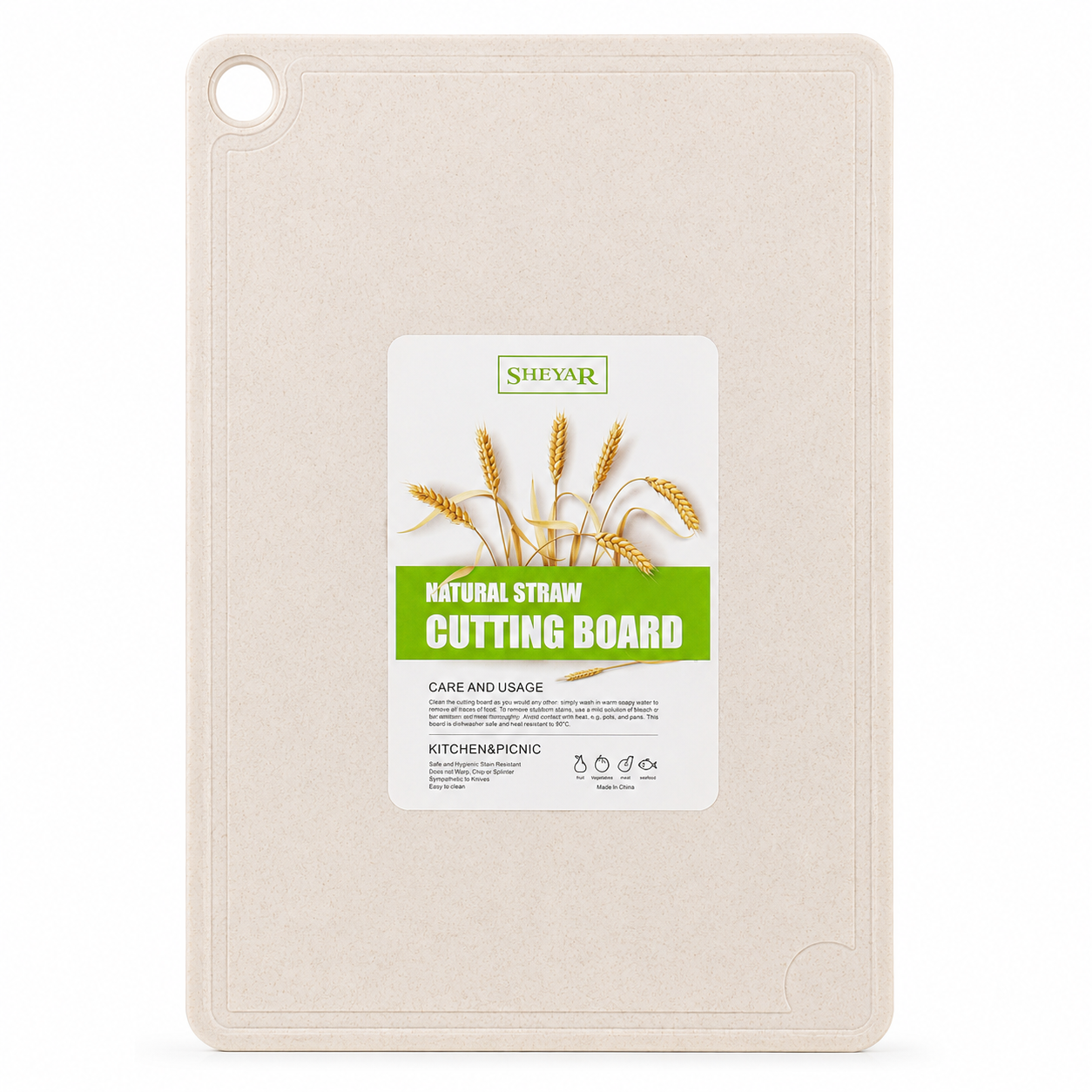 Premium Natural Straw Cutting Board Collection