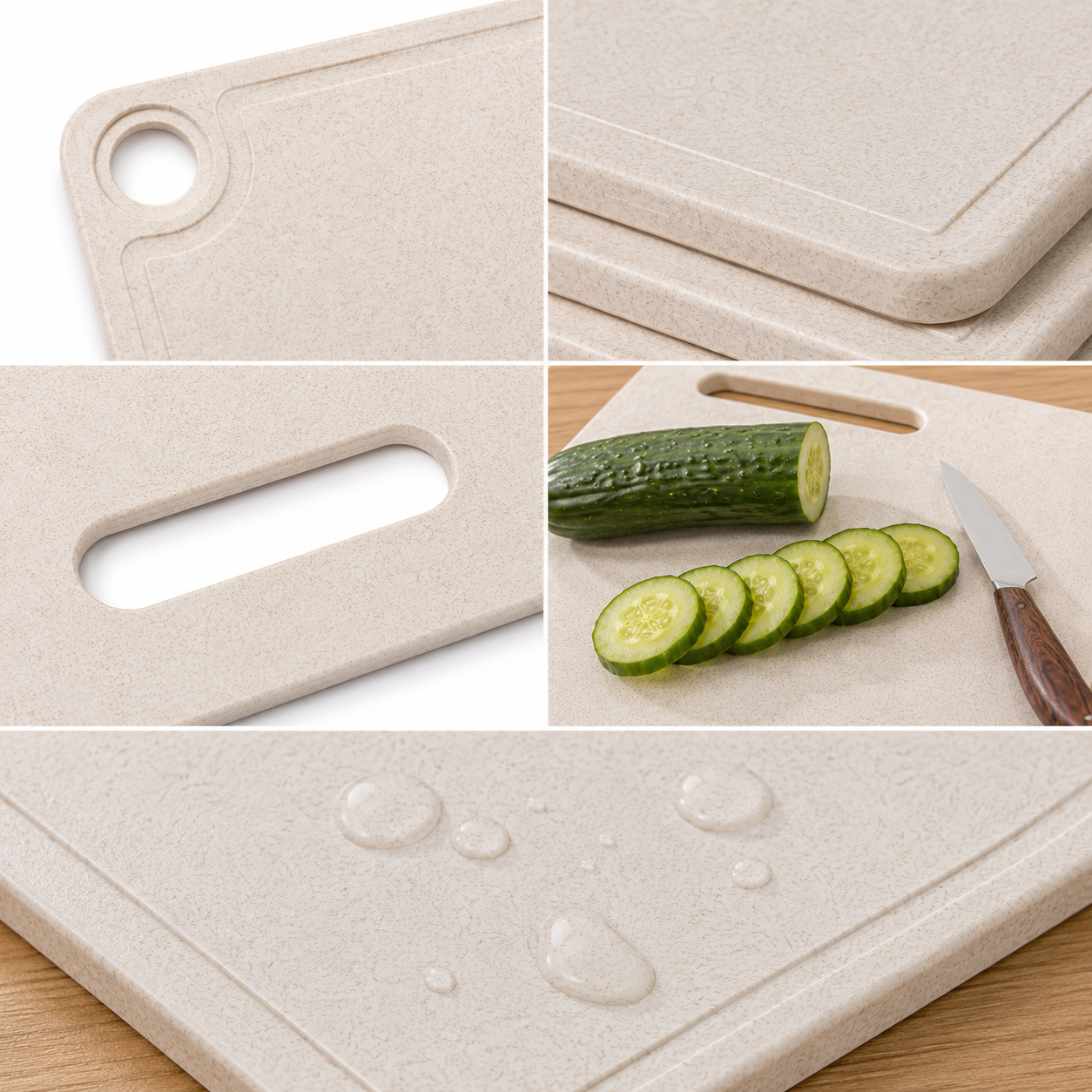 Premium Natural Straw Cutting Board Collection