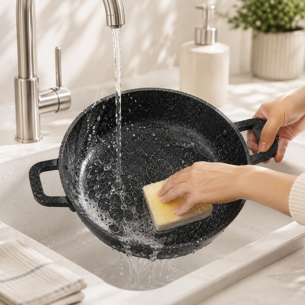 Granite Non-Stick Casserole Set with Glass Lids