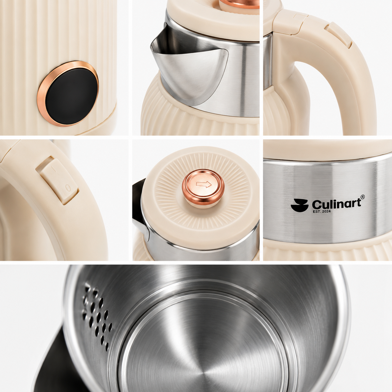 1.6L Elegant Cream Electric Kettle for wholesale & retail