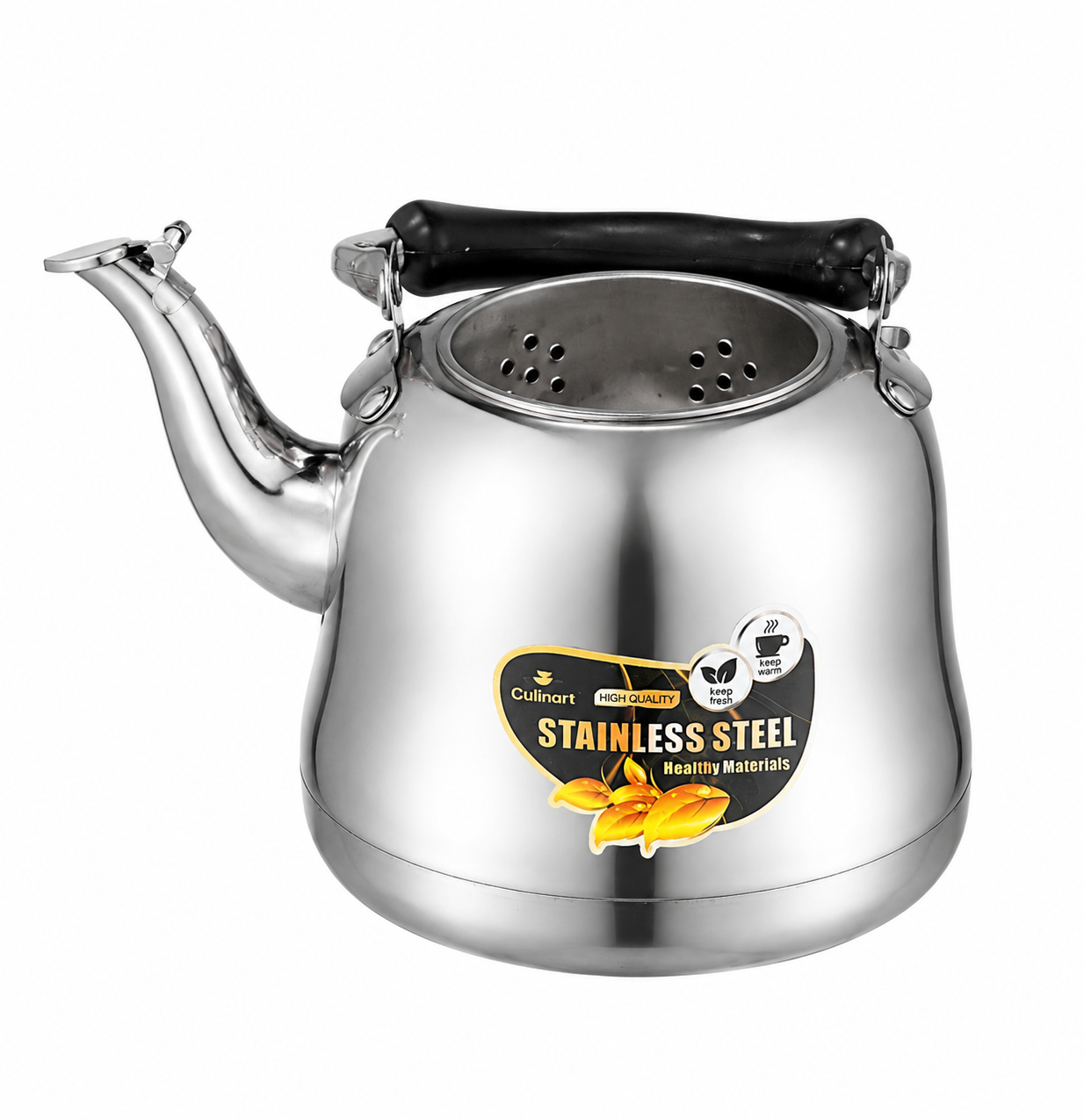 Bouilloire sifflante classique en acier inoxydable pour la vente au détail et en gros