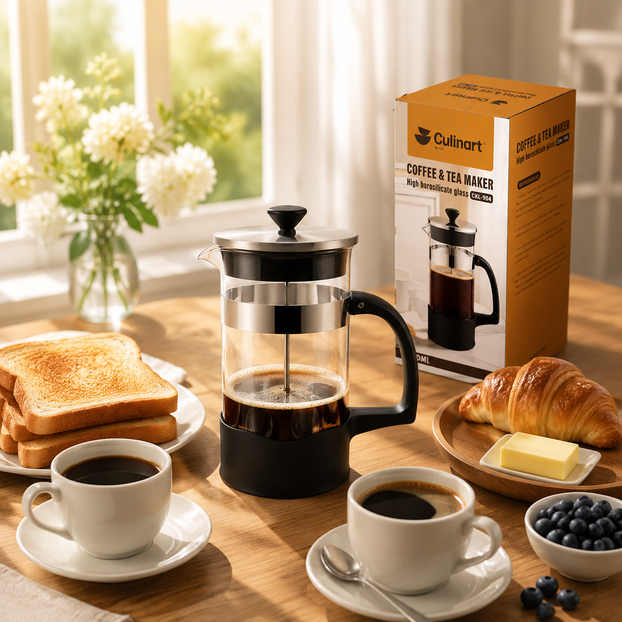 Classic French Press Coffee Maker with Heat Resistant Glass For Retail & Wholesale
