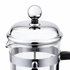 Stainless Steel Frame Glass French Press Coffee Maker with Fine Mesh Filter