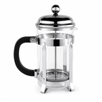 Stainless Steel Frame Glass French Press Coffee Maker with Fine Mesh Filter