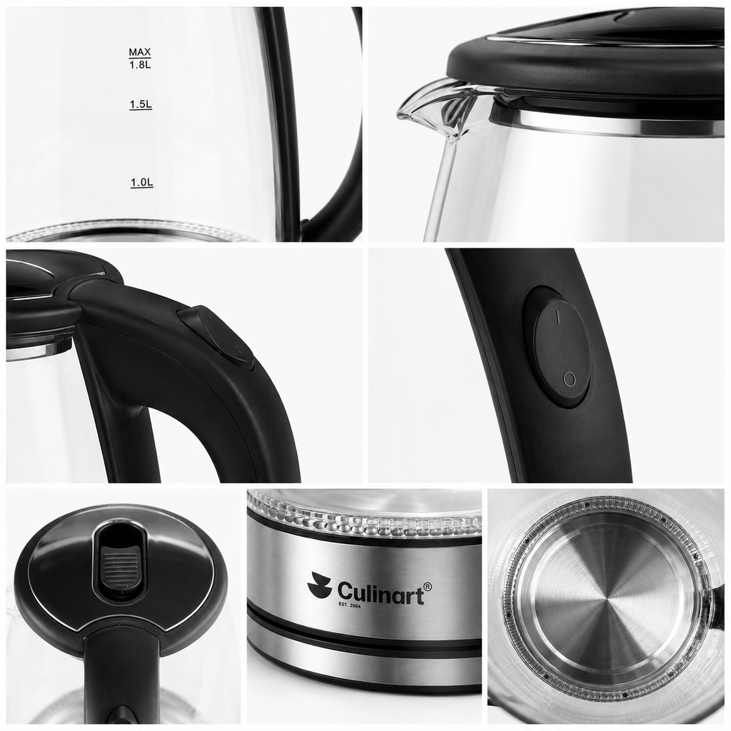 1.8L Glass Electric Kettle for Retail Distribution & Wholesale