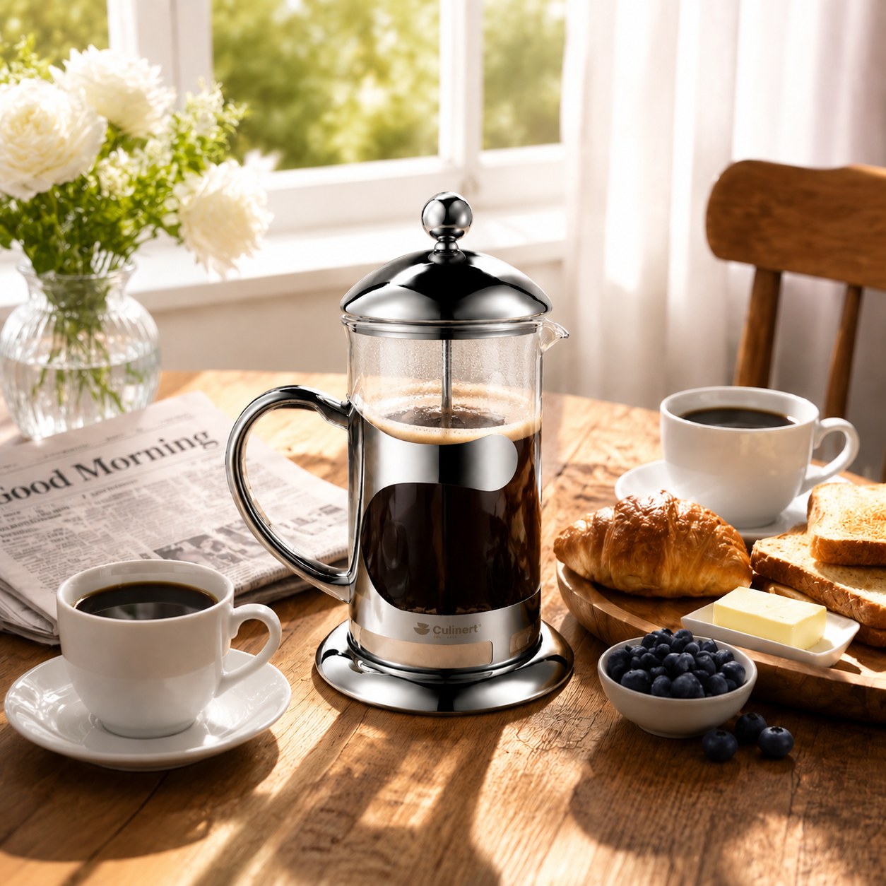 Classic French Press Coffee Maker with Heat Resistant Glass For Retail & Wholesale