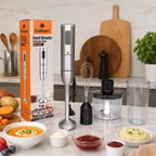 Culinart 4-in-1 Stainless Steel Immersion Hand Blender with Chopper & Whisk