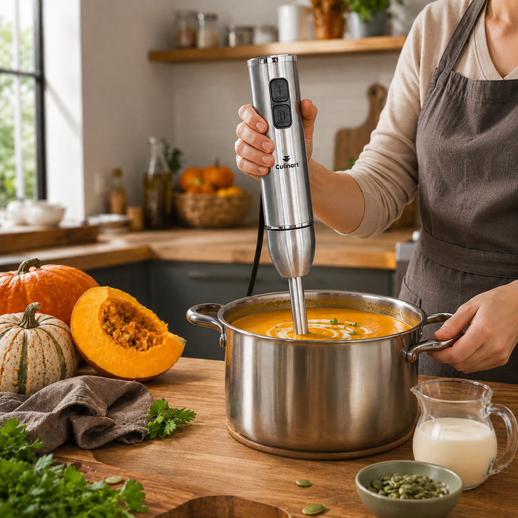 Culinart 4-in-1 Stainless Steel Immersion Hand Blender with Chopper & Whisk