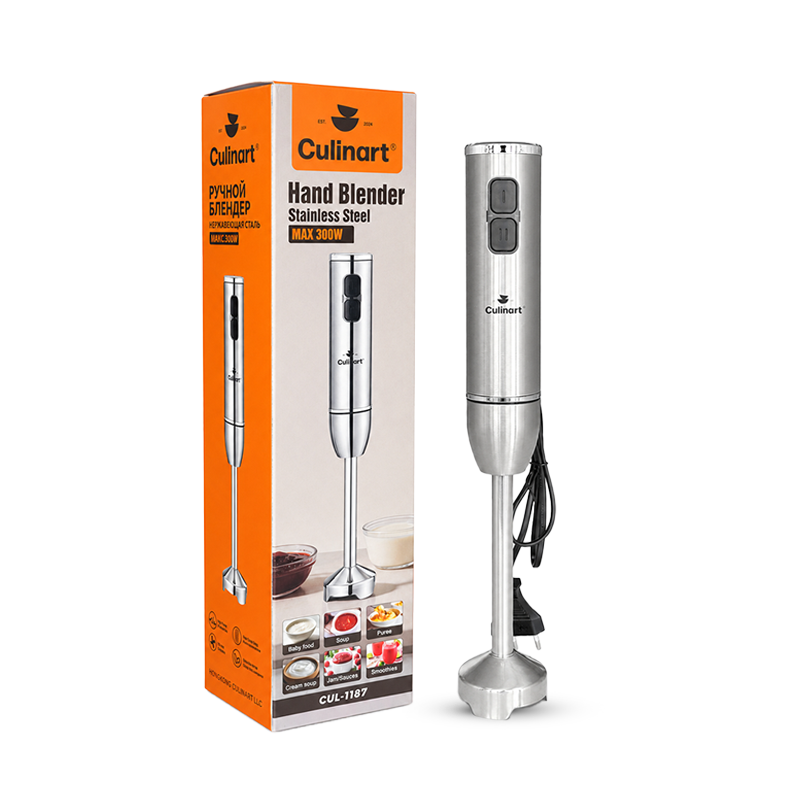 Culinart 4-in-1 Stainless Steel Immersion Hand Blender with Chopper & Whisk