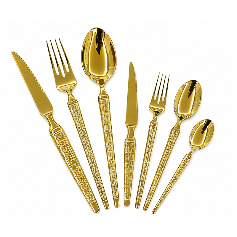 Luxury Gold Stainless Steel Cutlery Set Premium Mirror Polished