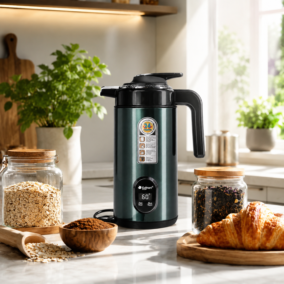 1.6L Temperature Control Kettle with Stainless Steel Inner Tank