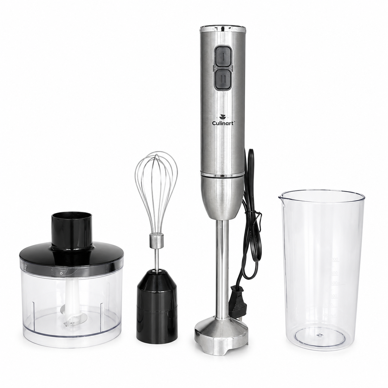 Culinart 4-in-1 Stainless Steel Immersion Hand Blender with Chopper & Whisk