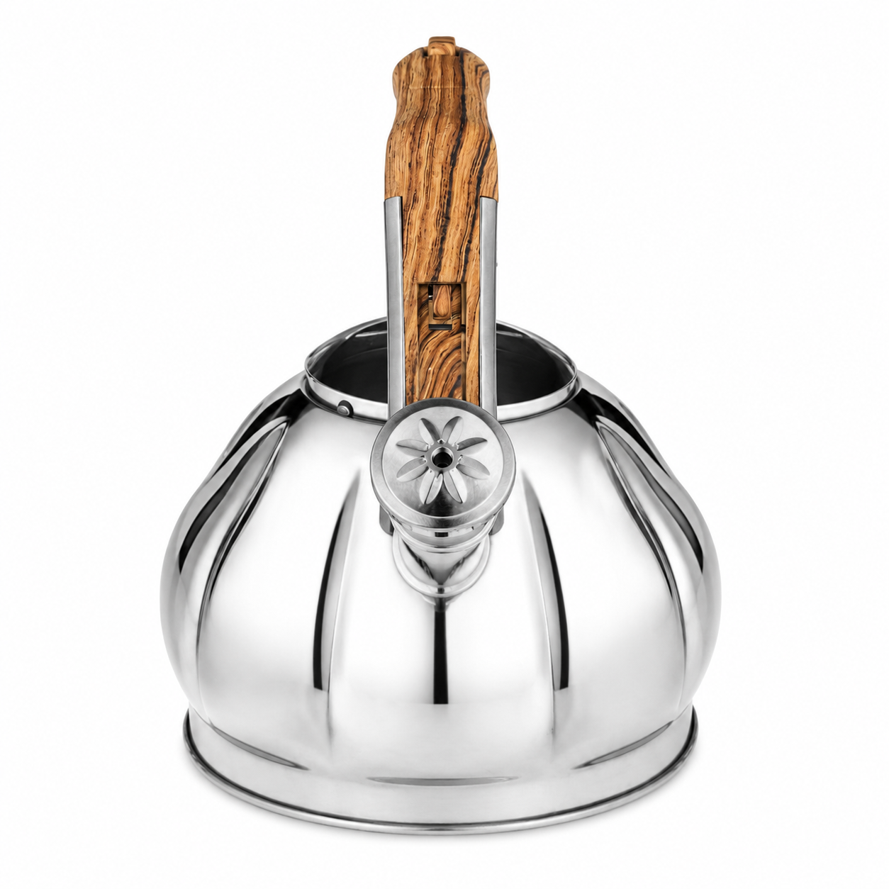 Wood Grain Handle Stainless Steel Whistling Kettle For Retail & Wholesale