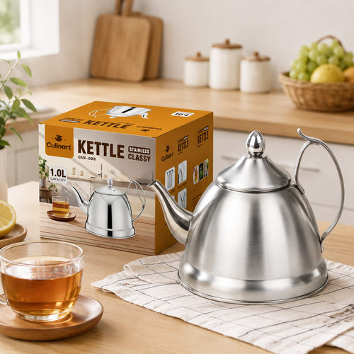 1.0L Classic Design Stainless Steel Tea Kettle