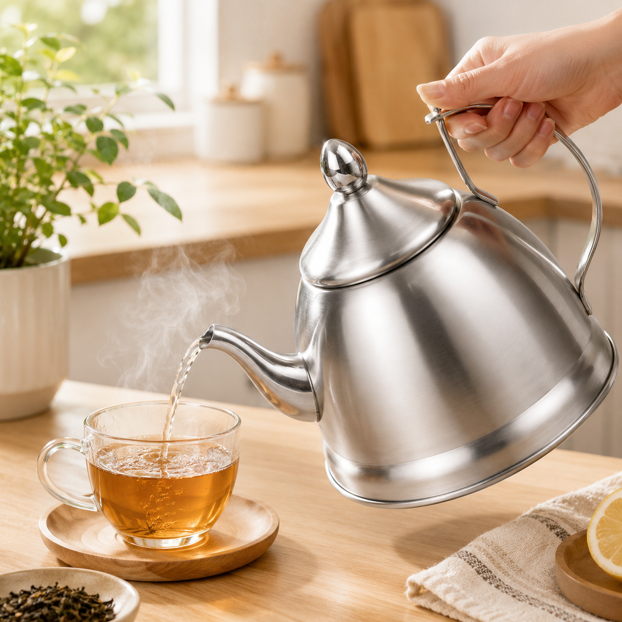 1.0L Classic Design Stainless Steel Tea Kettle