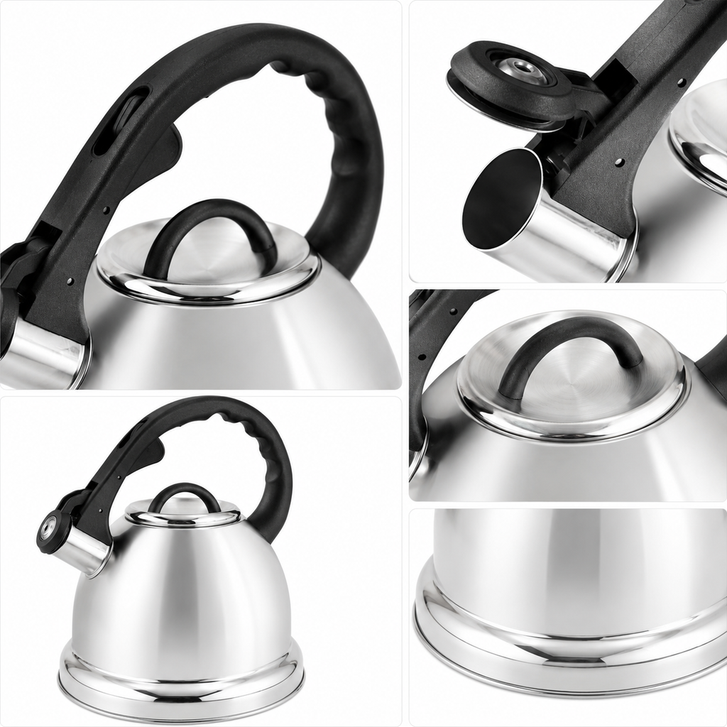 Premium Stainless Steel Whistling Kettle with Ergonomic Handle for Modern Kitchen Solutions