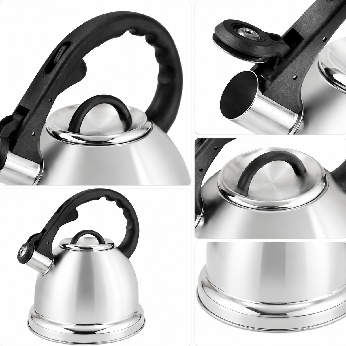 Premium Stainless Steel Whistling Kettle with Ergonomic Handle for Modern Kitchen Solutions