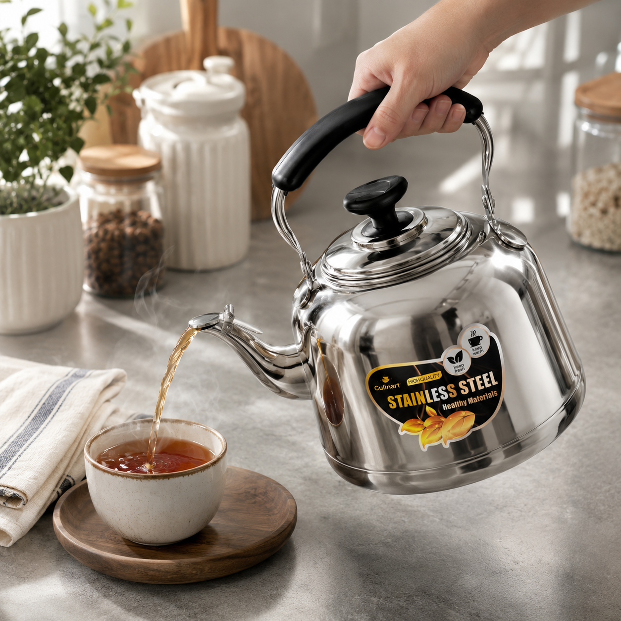 Classic Stainless Steel Whistling Tea Kettle For Retail & Wholesale