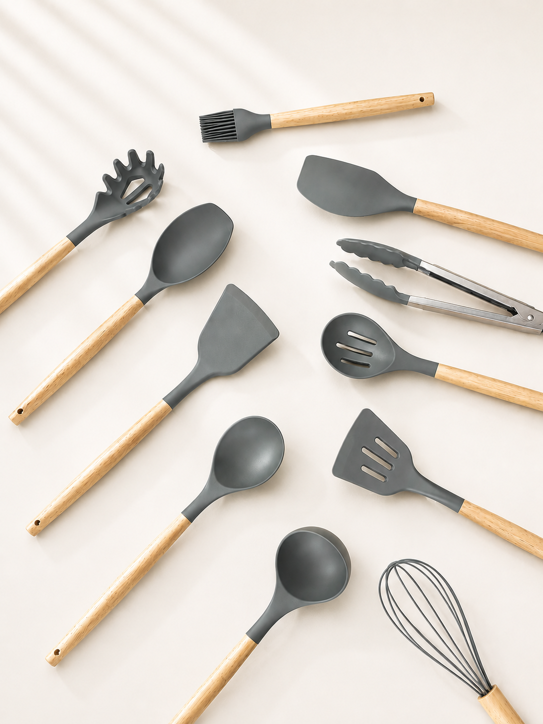 Grey Silicone Cooking Utensil Set for Retail and Wholesale Supply